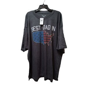 Walnut & 39th Best Dad in the USA Graphic T-Shirt Men's 3XLT Charcoal Gray